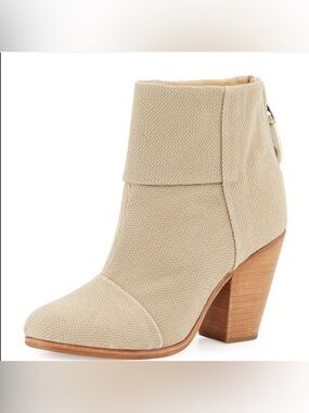 Rag and Bone Newbury Canvas Khaki Heeled Bootie Size 8.5